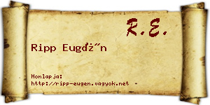 Ripp Eugén névjegykártya